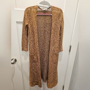 LuLaRoe Long Open Front Duster Cardigan Sweater Women’s Small Brown Knit